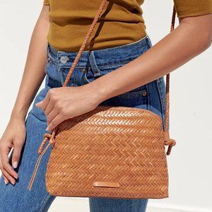 Loeffler Randall Woven Tan Leather Crossbody